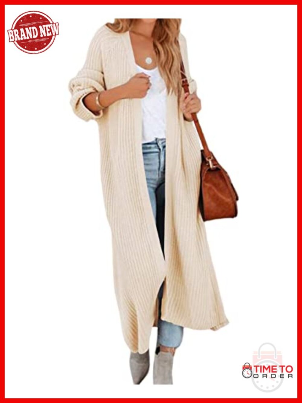 Oversized Long Cardigan Sweater Maxi Open Front Coat Soft Knit